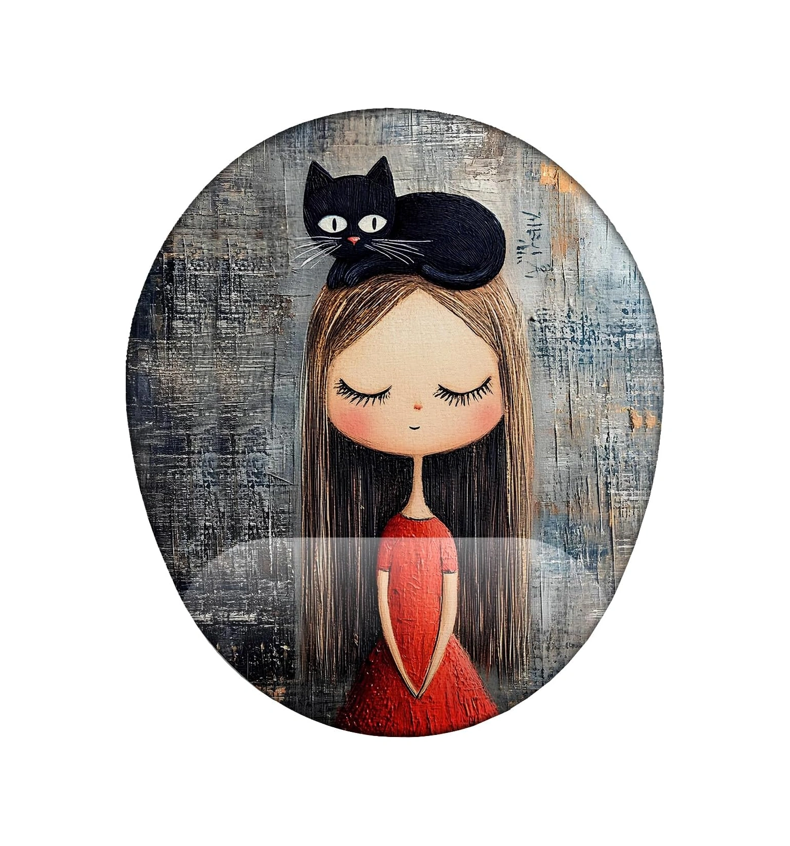 Kız Ve Kedi Bilek Destekli Mouse Pad