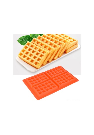 Yaozixa 4'lü Kare Silikon Gofret Kalıbı - Toksiksiz, Kaymaz, Mikrodalga/ Fırın Uyumlu, Çok Amaçlı Pastırma Aracı
