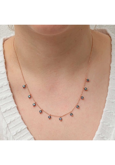 Artsmagazinmücevher Gümüş Mistik Topaz Taşlı Rose Şans Kadın Kolye