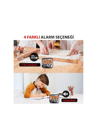 Thermopro TM01 Alarmlı Işıklı Kronometre, Geri Sayım Sayacı