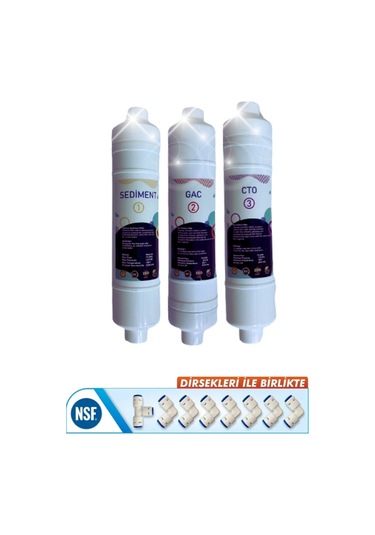 3lü Kapalı Kasa Su Arıtma Cihazı Filtre Seti 6 Aylık Set