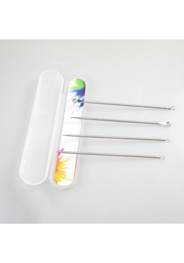 Suntek Siyah Nokta Çıkarıcı Alet Kiti Sivilce 4-adet-gümüş 4 Adet Gümüş