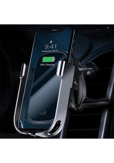 Baseus Rock-Solid Tam Otomatik 10W Kablosuz Araç Şarj Tutucu
