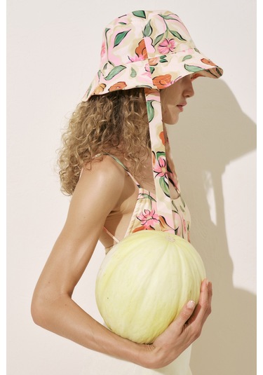 Bağlamalı Bucket Şapka Pure Floral Pure Floral