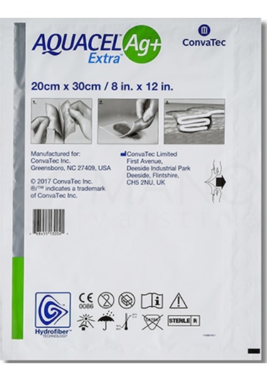 Convatec Aquacel Ag Plus Alginate Extra Gümüşlü Yara Örtüsü 20 x 30 CM