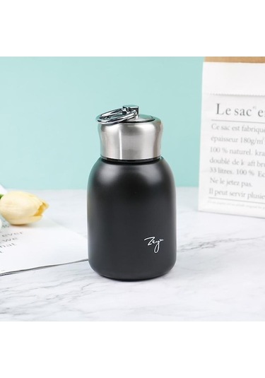 Novahub 300ml Mini Kahve Vakum Şişeleri Güzel Termos Taşınabilir Seyahat Su Şişesi Bardak Siyah Siyah