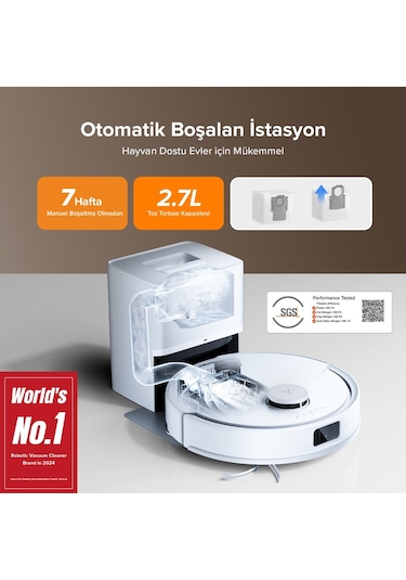 Roborock Q8 Max Pro Plus Akıllı Robot Süpürge Beyaz