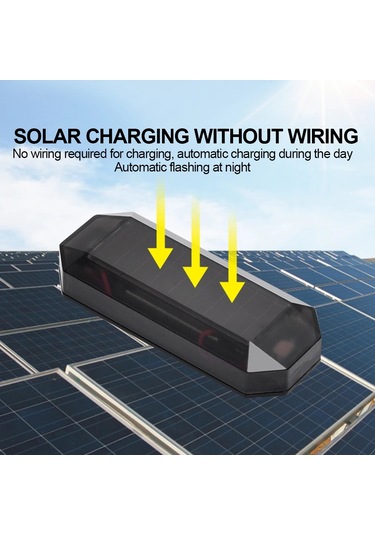 2pcs Mini Güneş Enerjisi Araba Uyarı Işığı Led El Feneri Araba Çok Renkli