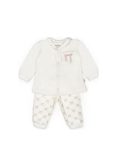 Bebek Alt Üst Takım %100 Organik Pamuk , Bebek - Yenidoğan- Csy8158 Pudra