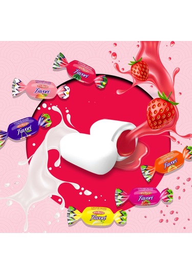 Evliya Şekerleme Meyve Aromalı Dolgulu Toffe Şeker 350 G