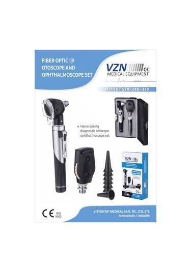 Fiber Optik Otoskop Oftalmaskop Set Ces-e-10
