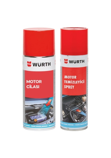Würth Motor Temizleyici Sprey 500 Ml + Würth Koruma Cilası 400 Ml