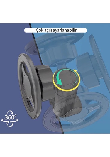 Polham Magsafe Mıknatıslı Açı Ve Yön Ayarlı Sıkıştırmalı Masaüstü Telefon Tutucu, Sehpa, Koltuk Uyumlu