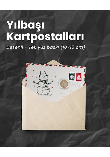 Yılbaşı Kardan Adam Kartpostal Ve Zarf Seti, Yeniyıl, Noel, Tebri