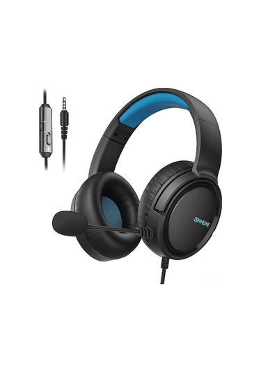Bınnune Bg02 Kulaküstü Oyun Kulaklığı, Gürültü Engelleme Mikrofonlu, 50mm Surround Ses, Pc/dizüstü Uyumlu, Siyah-mavi