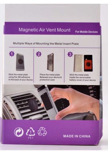 Magnetic Air Vent Mount X16 Petek Araç Içi Telefon Tutucu Univers-Siyah
