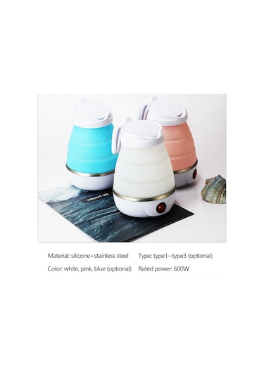 Geeroyoo Pembe Seyahat Tipi Katlanabilir Elektrikli Su Isıtıcısı Hızlı, Pratik Ve Güvenli Çok Renkli