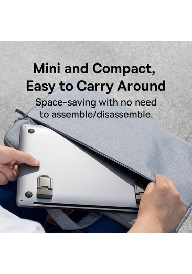 Baseus 2 Adet İnce Dizüstü Bilgisayar Kickstand Masaüstü Dizüstü Isı Dağılımı Standı Tutucu - Koyu Gri