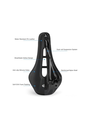 Artfulabode Yumuşak, Yastıklı Tasarım, Su Siyah Sele Nefes Koltuğu Geçirmez Evrensel Boş Bisiklet Alabilir Td Siyah