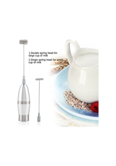 Hangfox El Tipi Paslanmaz Çelik Elektrikli Süt Köpürtücü - Hızlı Köpürme Ve Karıştırma, Ayrışabilir Uçlar, Kafe Ve Ev Kullanıma Uygun Pil Dahil Değil Diğer