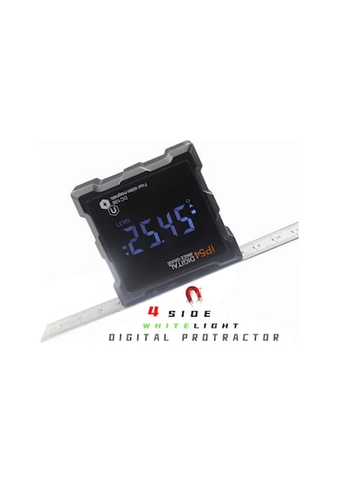 Xindoker 360 Dijital Eğim Ölçer - Su Geçirmez Manyetik Ekranlı Otomatik Kapanmalı Hassas Açı Ölçme Cihazı