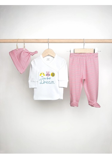 Sezgibaby 3'lü Kız Bebek Zıbın Seti Pembe