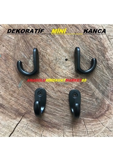 Dekoratif Mini Askı Mini Kanca Tesbih Askısı 50 Adet Siyah Renk