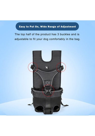 Samdoo Köpekler İçin Ayarlanabilir Çift Taraflı Sırt Çantası, Oxford Kumaş Su Geçirmez, Orta Küçük Irklar İçin S Boy, Siyah