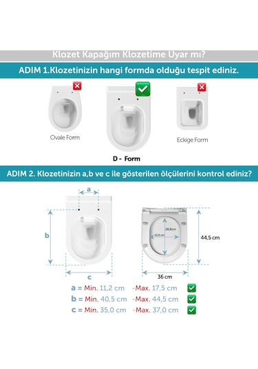 Aqua Bagno Roxy Yavaş Kapanan Klozet Kapağı - Duroplast