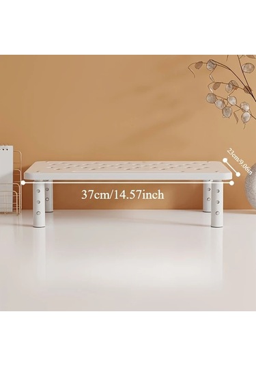 Xuweiwei Beyaz Erkonomik 3 Seviyeli Ayarlanabilir Metal Monitör Standı Ev Ofis Dizüstü Bilgisayar Kolay Montaj Kaymaz Kauçuk Gelişmiş Soğutma