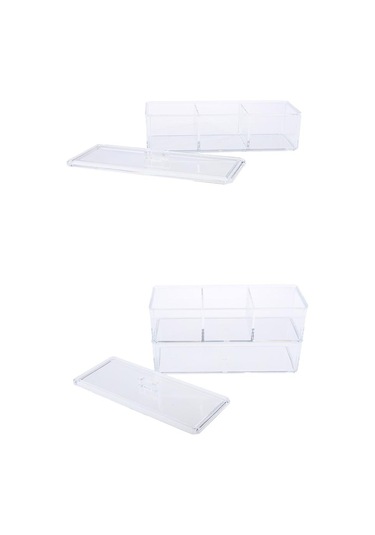 Homyl Toz Geçirmez Akrilik Makyaj Pamuğu Ped Çubuğu Saklama