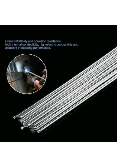 Lemestar Alüminyum İçin Düşük Sıcaklık Sert Çekirdek Alüminyum Kaynak Teli 25cm X 1.6mm Sadece Alüminyumla Kaynaklanabilir 10 Adet