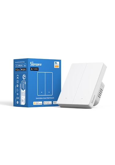 Sonoff M5-2c-80w Matter Akıllı Duvar Anahtarı 2 Kanallı