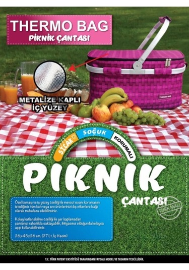 Thermo Bag Piknik Sepeti Kırmızı