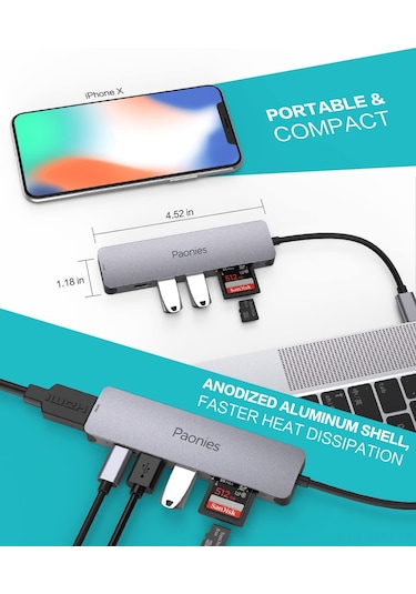 Geeksen Usb-c 7'li Hub, Geniş Ekran Deneyimi Ve Çoklu Cihaz Uyumu İle Göz Yorgunluğunu Azaltır