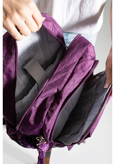 Ultra Hafif Çok Cepli Su Geçirmez Sırt Çantası Mor Model: 571-1k - Mor