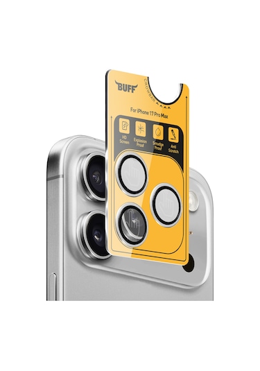Buff Apple Uyumlu iPhone 17 Pro Max Metal Kamera Lens Koruyucu Silver Gümüş