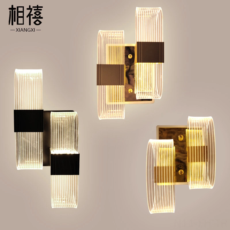 Folinda 18w Led Duvar Lambası - Akreplü Akrilik, 3 Renk Işık Beyaz/sıcak/neutral , B Modeli Tek Kafa Altın, Otel/ev Odası/ Koridor Dekoru Altın