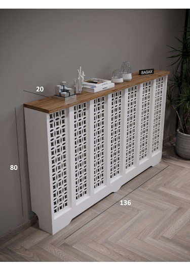 Ayasofya Model Beyaz Üstü Çam Renk 136 CM Petek Kaplama Dresuar Çam