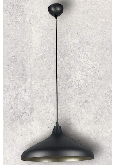 Nil Cafe Siyah İçi Gold Renk Sarkıt Cafe - Mutfak Tekli Avize Siyah - Gold