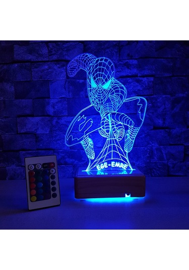 Doğum Günü Hediyesi Isimli Gece Lambası Örümcekadam Lamba