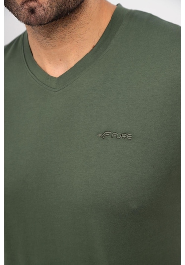 Fore Sport Erkek V Yaka T-shirt Haki