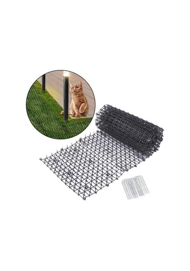 Flybuy 4m Siyah Kedi Scat Matı - Köpekler Ve Haşereleri Durdurucu, Güvenlik Çivili, Dış İç Kullanım İçin