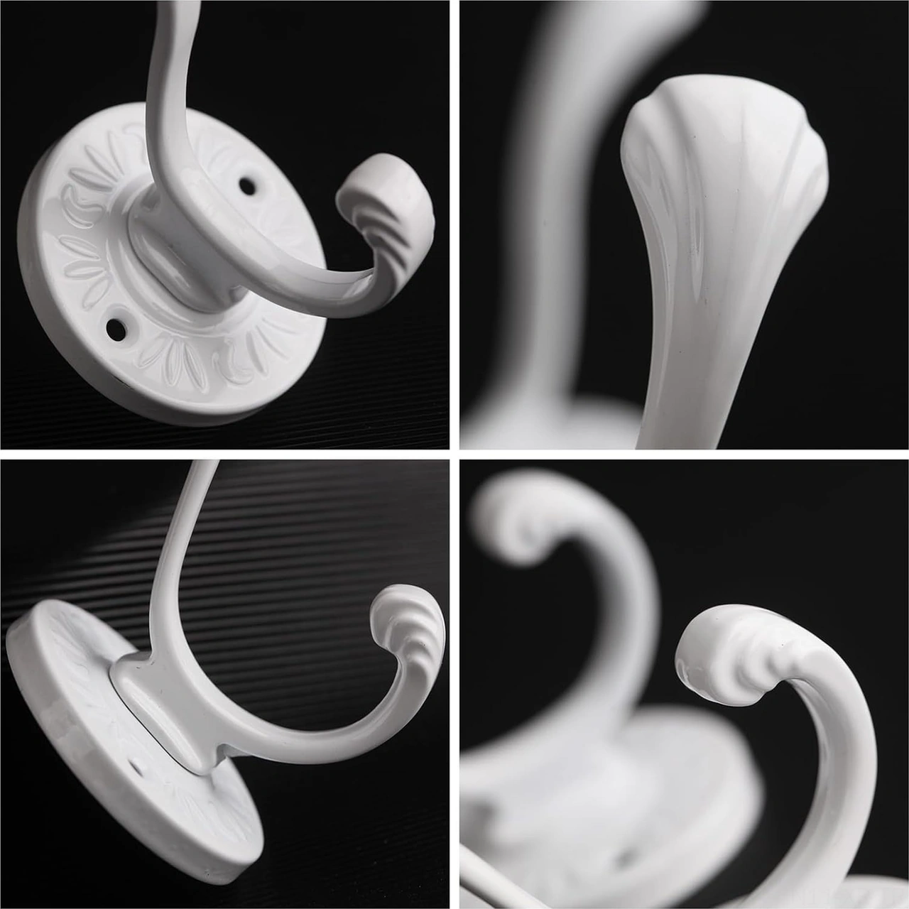 Xiyyadms Beyaz Metal Duvarlı Giysi Kancaları 5'li Set - Tuvalet Ve Giriş İçin, Kıyafet, Anahtar, Şapka, Eşarp Asma, Vidalama Dâhil Beyaz