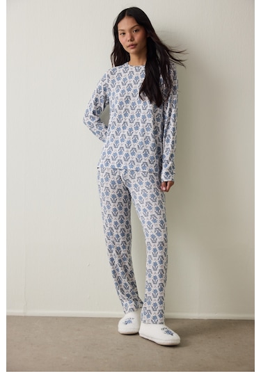 Penti Çiçekli Tea Time Termal Etkili Pijama Altı