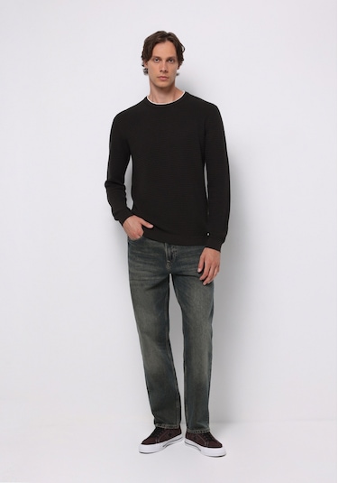 Colins Regular Fit Yuvarlak Yaka Jakarlı Erkek Antrasit Kazak Cl1076734 Q1.v2 Ant Antrasit