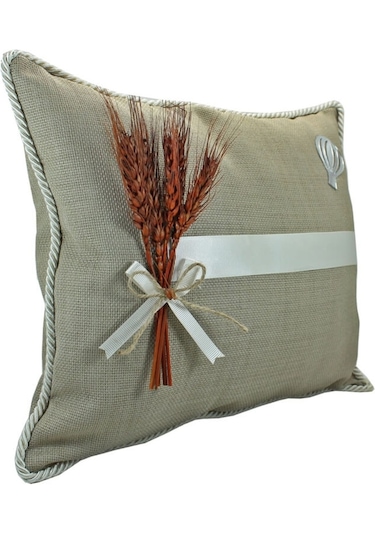 Süslebabypartystore Kuru Çiçek Tanzimli, Jüt Kumaş Takı Yastığı Çok Renkli