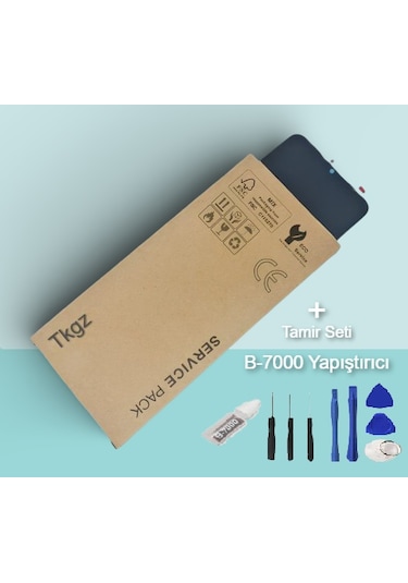 Tkgz - Xiaomi Redmi Note 10s Uyumlu Lcd Ekran Dokunmatik Service - Pack + B-7000 + Montaj Seti