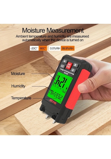 Motion003 Gd153 Gvda Dijital Ahsap Nem Olcer Cimento Nem Icerigi Dedektoru Higrometre Kereste Nem Tespiti Lcd Ekranli