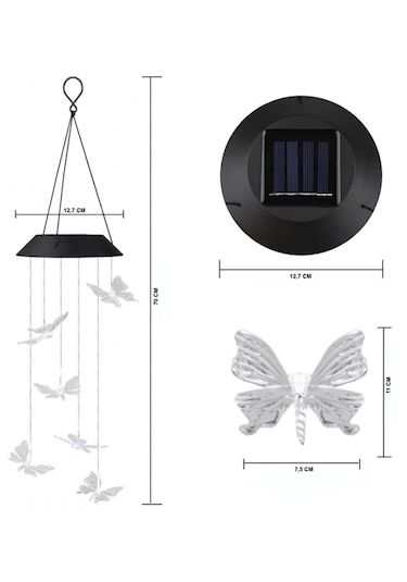 Greentech Güneş Enerjili Renk Geçişli Kristal Kelebek Aydınlatma / GT-SL08